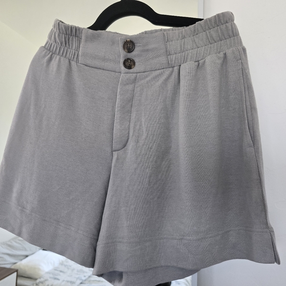 VARLEY Henderson High-waist Shorts In Gray Flannel - Picture 4 of 8